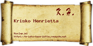 Krisko Henrietta névjegykártya